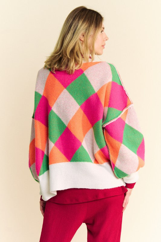 Davi & Dani Exposed Seam Color Block Dropped Shoulder Sweater Tops/Jackets/Sweaters Clothing Tops Davi & Dani Ship from USA TikTok Trendsi USPS Walmart Trendsi https://www.cyberehub.com