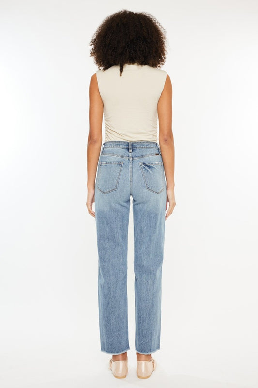 Kancan Ultra High Rise Distressed Straight Jeans Bottoms Bottoms Clothing Kancan Ship from USA Women Trendsi https://www.cyberehub.com