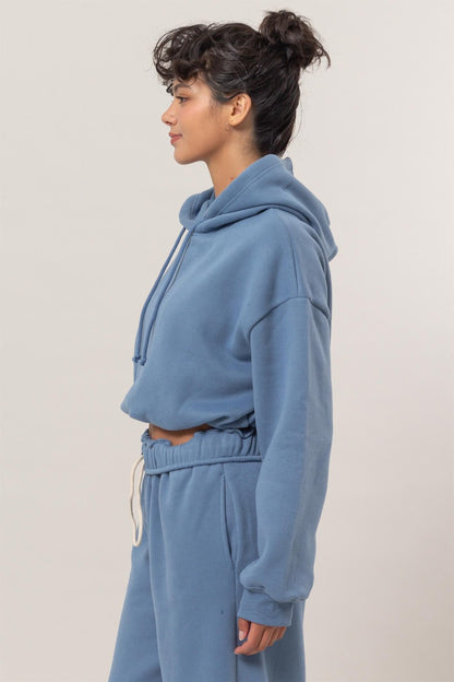 HYFVE Bubble Hem Cropped Hoodie Tops/Jackets/Sweaters Clothing Tops HYFVE Ship from USA TikTok Trendsi USPS Walmart Trendsi https://www.cyberehub.com
