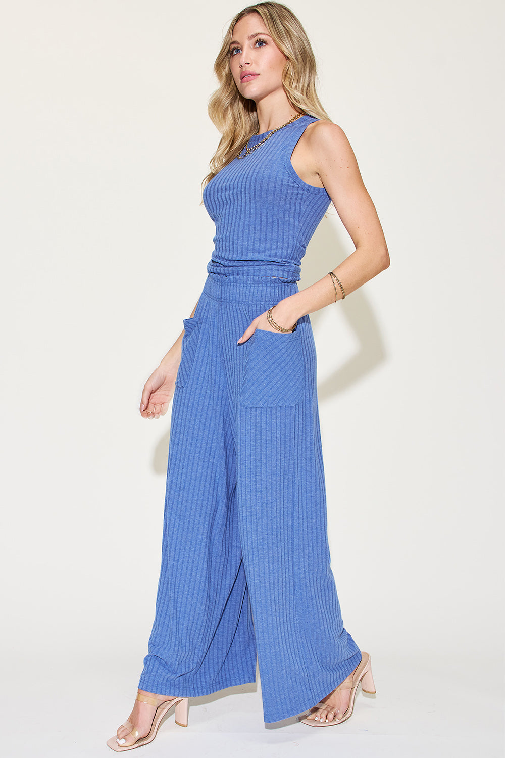 Basic Bae Full Size Ribbed Tank and Wide Leg Pants Set Apparel/Tops Basic Bae Ship from USA TikTok Tops Trendsi USPS Walmart Walmart Apparel Trendsi https://www.cyberehub.com