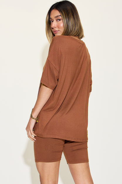 Basic Bae Full Size V-Neck Drop Shoulder T-Shirt and Shorts Set Apparel/Tops Basic Bae Ship from USA TikTok Tops Trendsi USPS Walmart Walmart Apparel Trendsi https://www.cyberehub.com