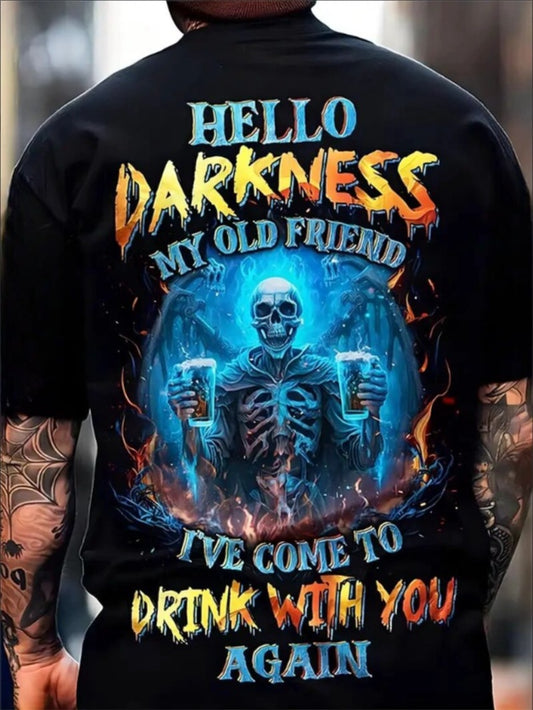 Men's 3D Skull Graphic Tee - Comfortable Polyester Blend, Short Sleeve Crew Neck T-Shirt For Summer Outdoor Wear Apparel/Shirt/Graphic Shirt SNULLO https://www.cyberehub.com