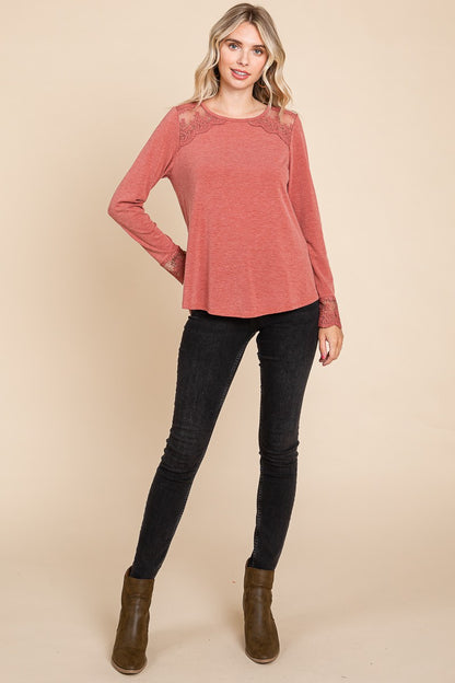Super Lady Full Size Lace Detail Round Neck T-Shirt Apparel/Tops Ship from USA Super Lady TikTok Tops Trendsi USPS Walmart Walmart Apparel Trendsi https://www.cyberehub.com