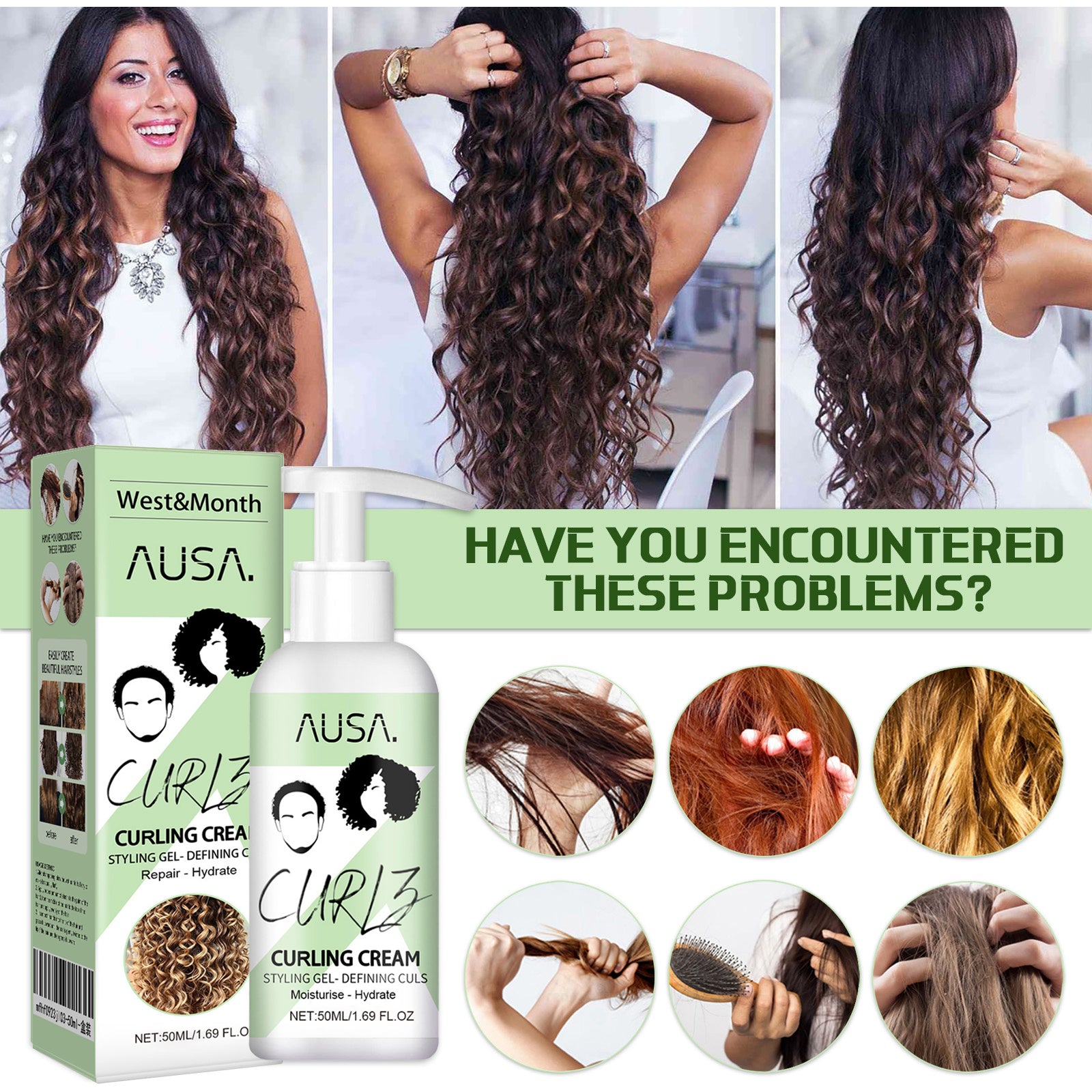 West&Month Curl Bouncer Moisturizing Curl Defining Volume Bouncing Strengthening Hair Smoothing Frizz Conditioning Health Beauty CJ USa USPS Muqe https://www.cyberehub.com