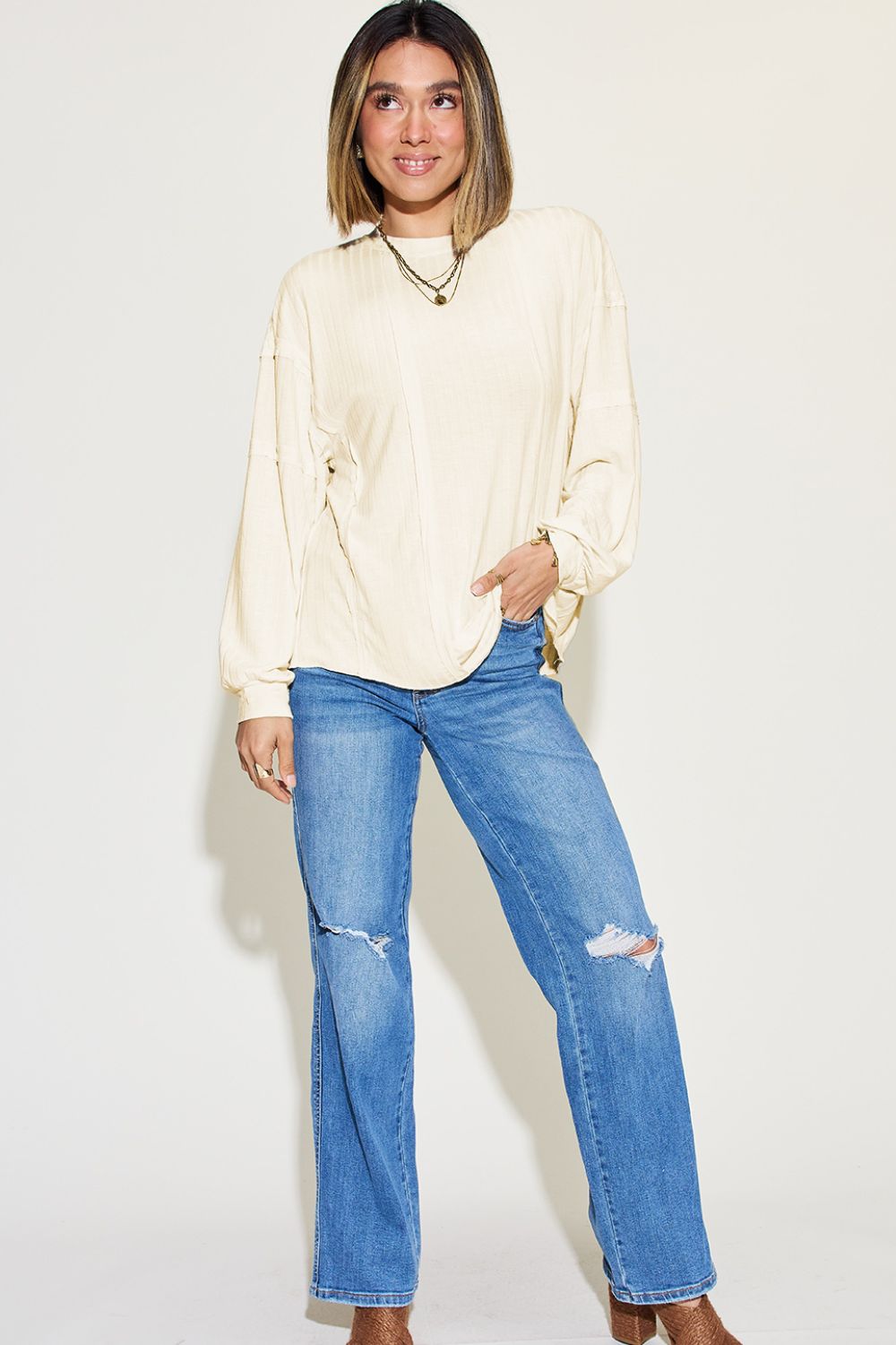 Basic Bae Full Size Ribbed Round Neck Long Sleeve T-Shirt Apparel/Tops Basic Bae Ship from USA TikTok Tops Trendsi USPS Walmart Walmart Apparel Trendsi https://www.cyberehub.com