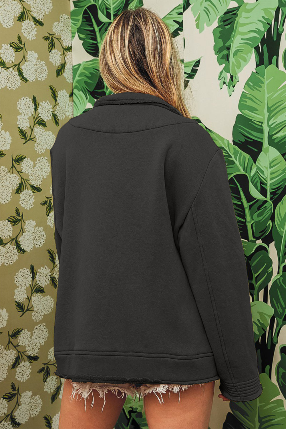 BiBi Single-Breasted Washed Fleece Jacket Shirt Apparel BiBi Clothing Tops Ship from USA Shirts USA Women Trendsi https://www.cyberehub.com