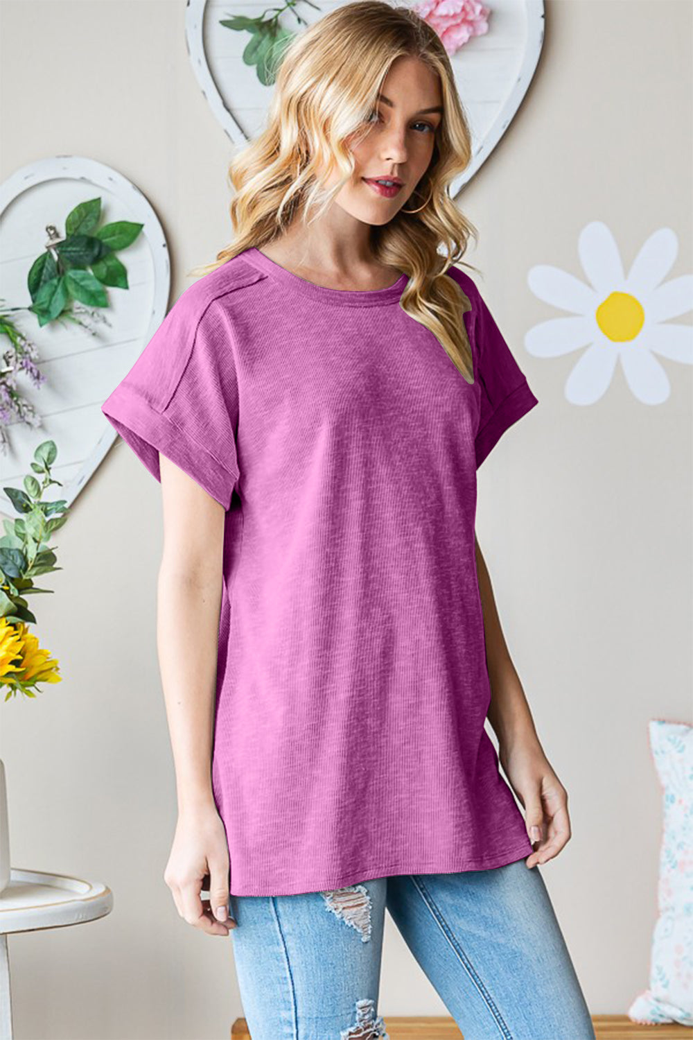 Heimish Full Size Short Sleeve Round Neck T-Shirt Apparel/Tops Heimish Ship from USA TikTok Tops Trendsi USPS Walmart Walmart Apparel Trendsi https://www.cyberehub.com