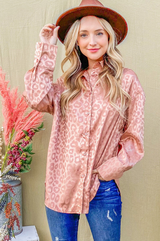 And The Why Satin Leopard Button Up Curved Hem Shirt Rosegold Tops/Jackets/Sweaters And The Why Clothing Tops Ship from USA TikTok Trendsi USPS Walmart Trendsi https://www.cyberehub.com