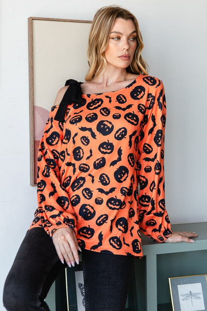 Heimish Pumpkin Print One Shoulder T-Shirt Tops/Jackets/Sweaters Clothing Tops Heimish Ship from USA TikTok Trendsi USPS Walmart Trendsi https://www.cyberehub.com