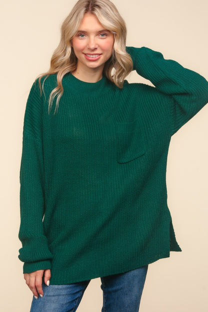 Haptics Full Size Mock Neck Side Slit Knit Top Shirt Apparel Clothing Tops Haptics Ship from USA Shirts USA Women Trendsi https://www.cyberehub.com