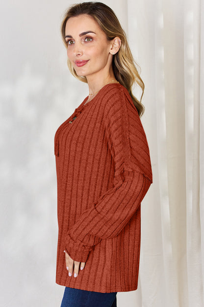 Basic Bae Full Size Ribbed Half Button Long Sleeve T-Shirt Apparel/Tops Basic Bae Ship from USA TikTok Tops Trendsi USPS Walmart Walmart Apparel Trendsi https://www.cyberehub.com