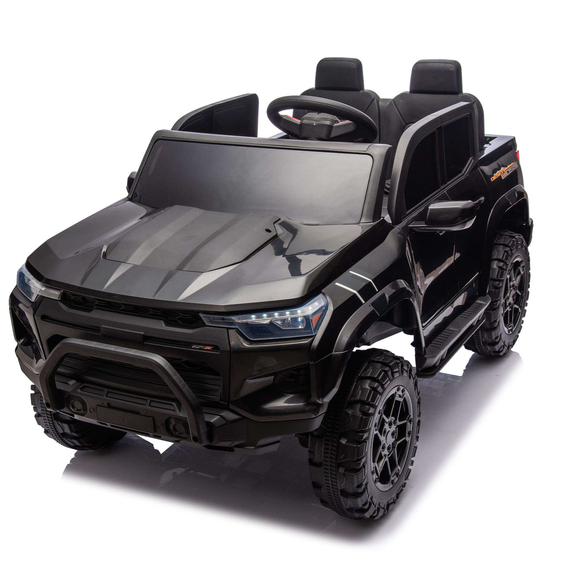 24V10A Two-seater Kids Ride On Electric Pickup, kids ride on toy W/parents remote control,4WD 800W motors,Two Safety belts,High Gate Safety Design,USB,Bluetooth, Speed 2.49-3.73MPH for kids aged 3+. Giga Kids Toys Giga https://www.cyberehub.com