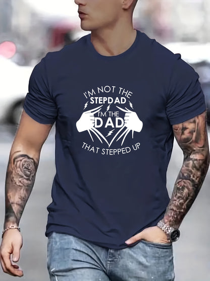 Stand Up Dad Stepfather T-shirt, Men's T-shirt, Summer, Spring, Autumn Casual Short Sleeved T-shirt, Top As Gifts Apparel/Shirt/Graphic Shirt SNULLO https://www.cyberehub.com