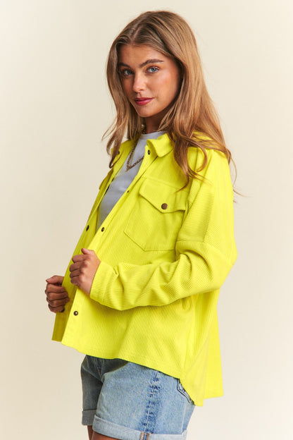 J.NNA Snap Down Long Sleeve High Low Shacket Tops/Jackets/Sweaters Clothing Tops J.NNA Ship from USA TikTok Trendsi USPS Walmart Trendsi https://www.cyberehub.com