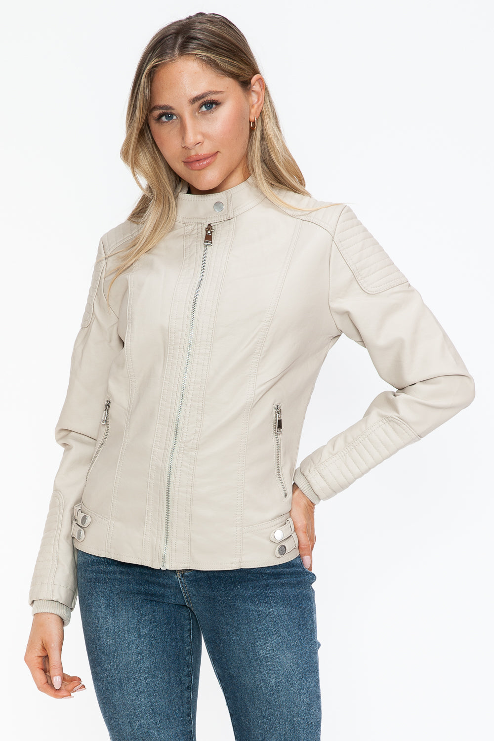 Snobbish Faux Leather Biker Jacket with Side Zip Pockets Tops/Jackets/Sweaters Clothing Tops Ship from USA Snobbish TikTok Trendsi USPS Walmart Trendsi https://www.cyberehub.com