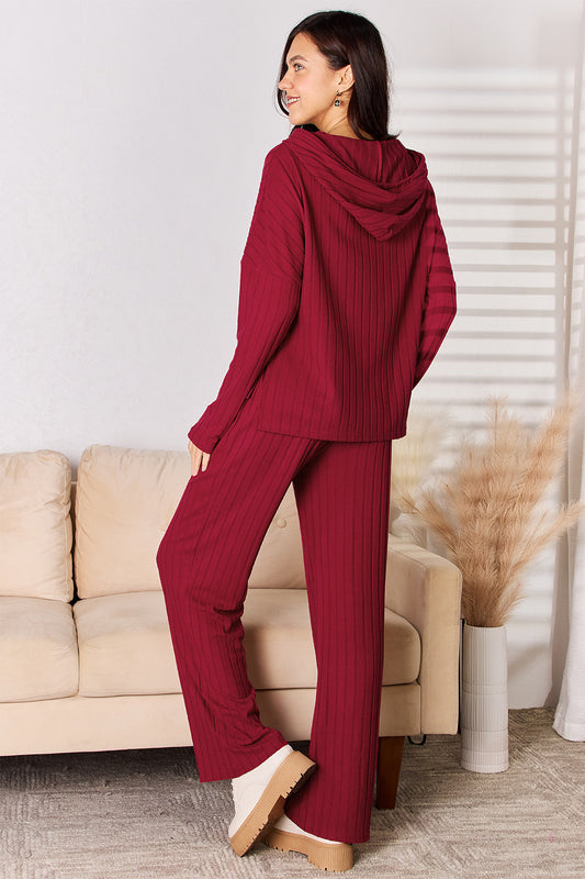 Basic Bae Full Size Ribbed Drawstring Hooded Top and Straight Pants Set Apparel/Tops Basic Bae Ship from USA TikTok Tops Trendsi USPS Walmart Walmart Apparel Trendsi https://www.cyberehub.com