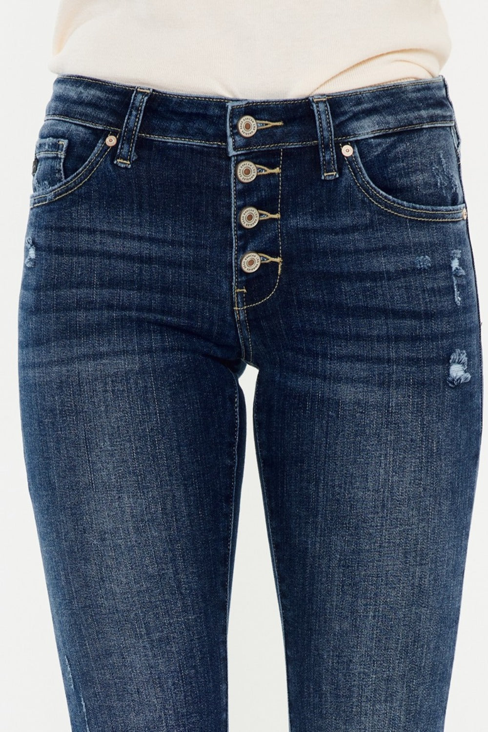 Kancan Mid Rise Button Fly Flare Jeans Bottoms Bottoms Clothing Kancan Ship from USA Women Trendsi https://www.cyberehub.com