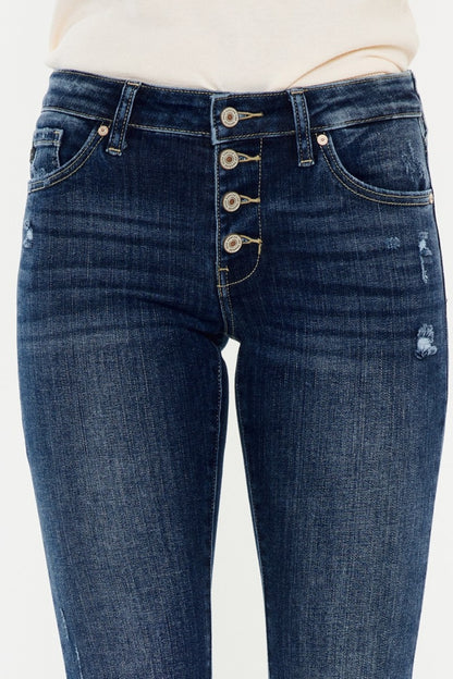 Kancan Mid Rise Button Fly Flare Jeans Bottoms Bottoms Clothing Kancan Ship from USA Women Trendsi https://www.cyberehub.com