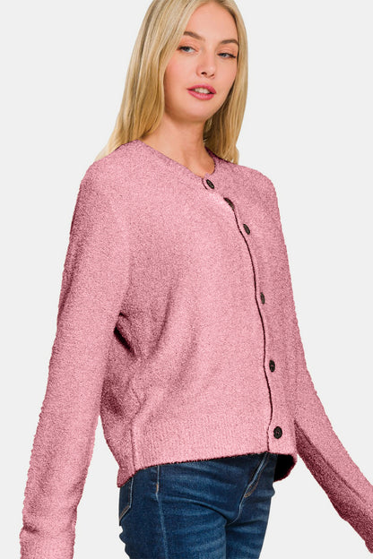 Zenana Button Down Long Sleeve Sweater Cardigan Shirt Apparel Clothing Tops Ship from USA Shirts USA Women Zenana Trendsi https://www.cyberehub.com