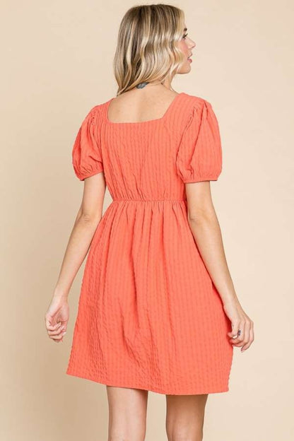 Culture Code Textured Square Neck Short Sleeve Dress Apparel/Dress Culture Code Dress Ship from USA TikTok Trendsi USPS Walmart Walmart Apparel Trendsi https://www.cyberehub.com