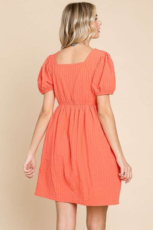 Culture Code Textured Square Neck Short Sleeve Dress Apparel/Dress Culture Code Dress Ship from USA TikTok Trendsi USPS Walmart Walmart Apparel Trendsi https://www.cyberehub.com