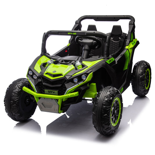 24V Two-Seater Kids Ride On UTV W/Parents Remote Control,Four-Wheel Suspension,Slow Start,Large wheel design,Anti-collision bar,Storage space,Music,USB,Bluetooth,Volume control,LED lights for Kids 3+. Giga Kids Toys Giga https://www.cyberehub.com