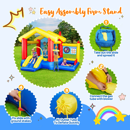 8 in 1 Inflatable Bounce House with Blower Basketball Hoop Ocean Balls Ring-toss Game Target and Sticky Ball Game for Kids Car Giga GNJ Out of stock Toys Walmart Giga https://www.cyberehub.com
