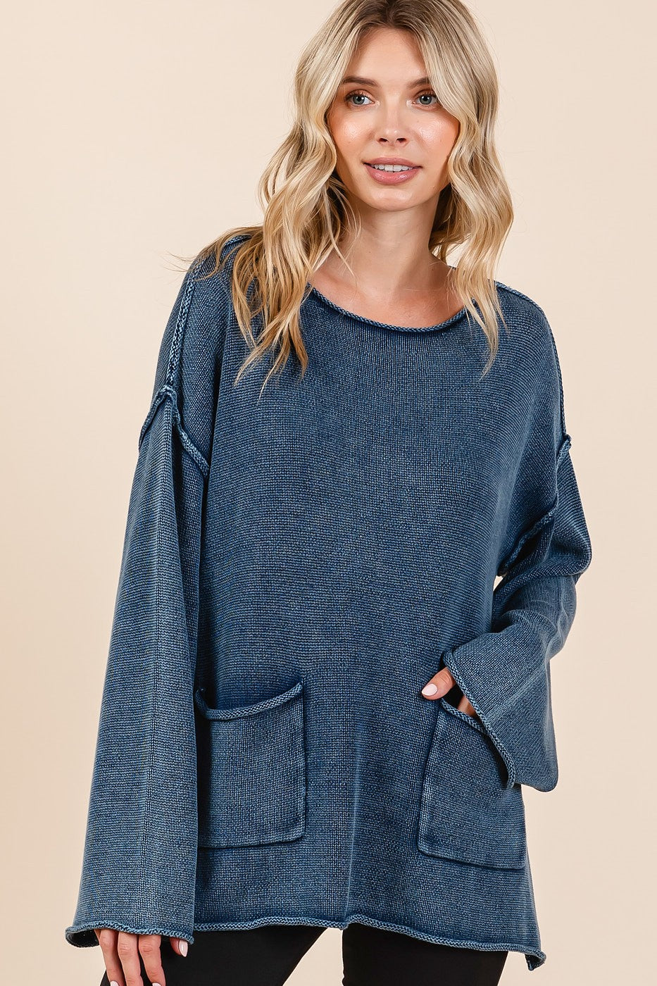 Mittoshop Mineral Wash Patch Pocket Cut Edge Sweater Midnight Tops/Jackets/Sweaters Clothing Tops Mittoshop Ship from USA TikTok Trendsi USPS Walmart Trendsi https://www.cyberehub.com