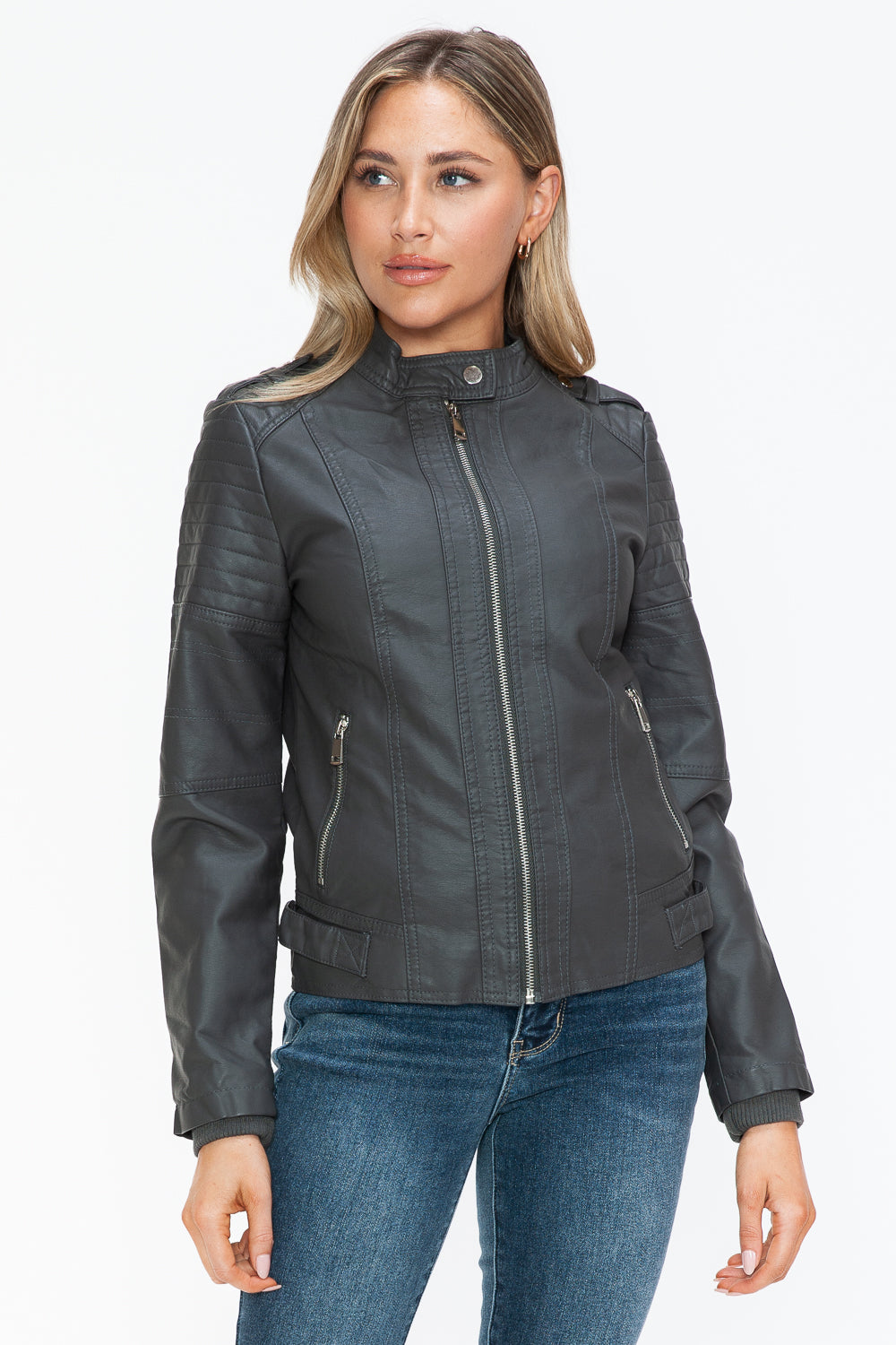 Snobbish PU Leather Biker Jacket with Side Zip Pockets Apparel Featured Ship from USA Snobbish Tiktok Trendsi USA USPS Walmart Trendsi https://www.cyberehub.com
