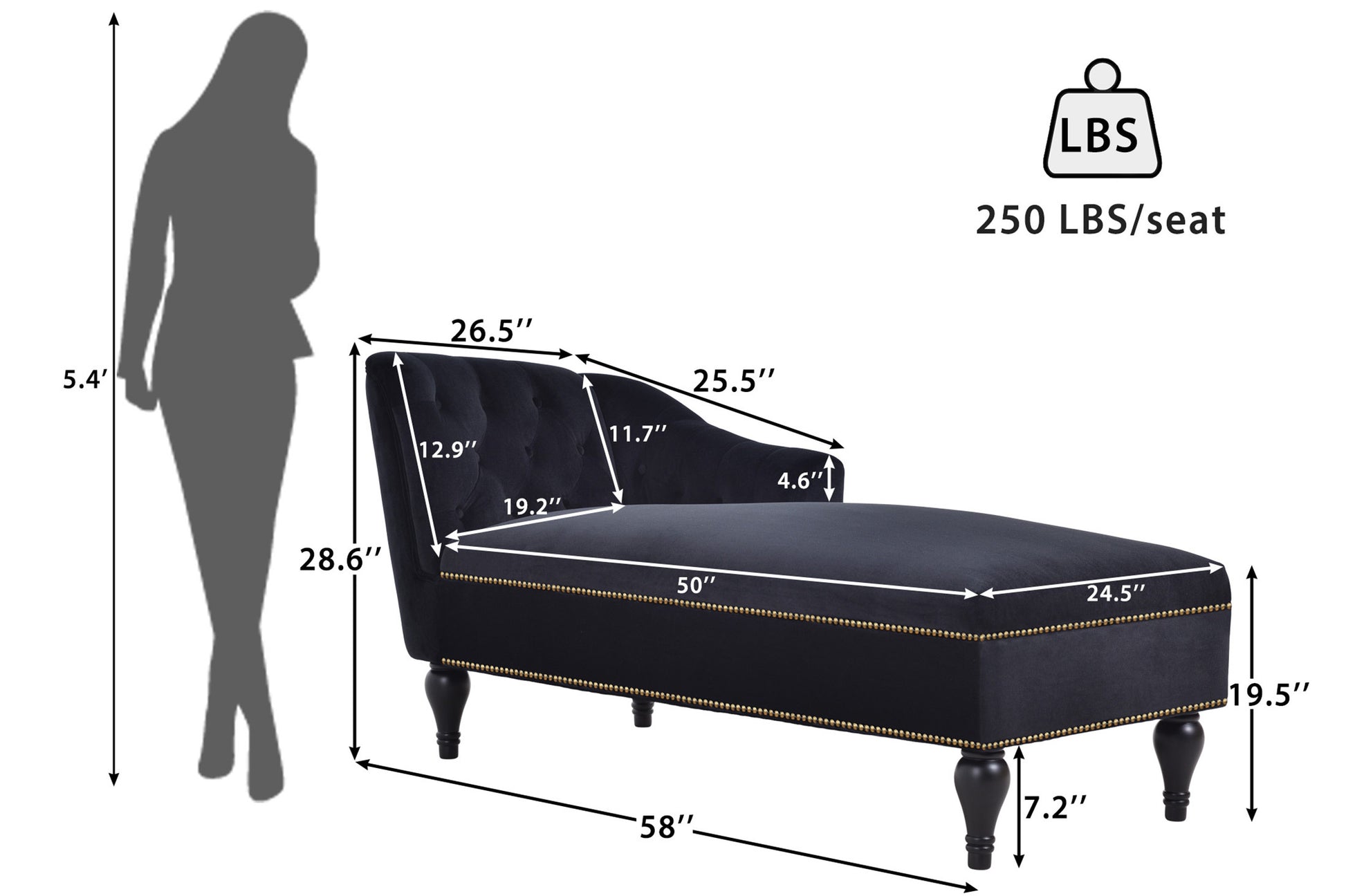 [New+Video] 58''Velvet Chaise Lounge,Button Tufted Right Arm Facing Lounge Chair with Nailhead Trim & Solid Wood Legs for Living Room or Office,Sleeper Lounge Sofa (New style of WF284880AAB) Giga GNJ Home Home & Garden Sofa Walmart Giga https://www.cyberehub.com