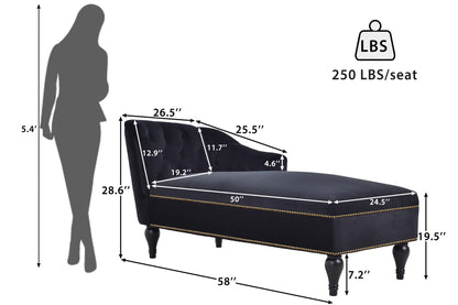 [New+Video] 58''Velvet Chaise Lounge,Button Tufted Right Arm Facing Lounge Chair with Nailhead Trim & Solid Wood Legs for Living Room or Office,Sleeper Lounge Sofa (New style of WF284880AAB) Giga GNJ Home Home & Garden Sofa Walmart Giga https://www.cyberehub.com