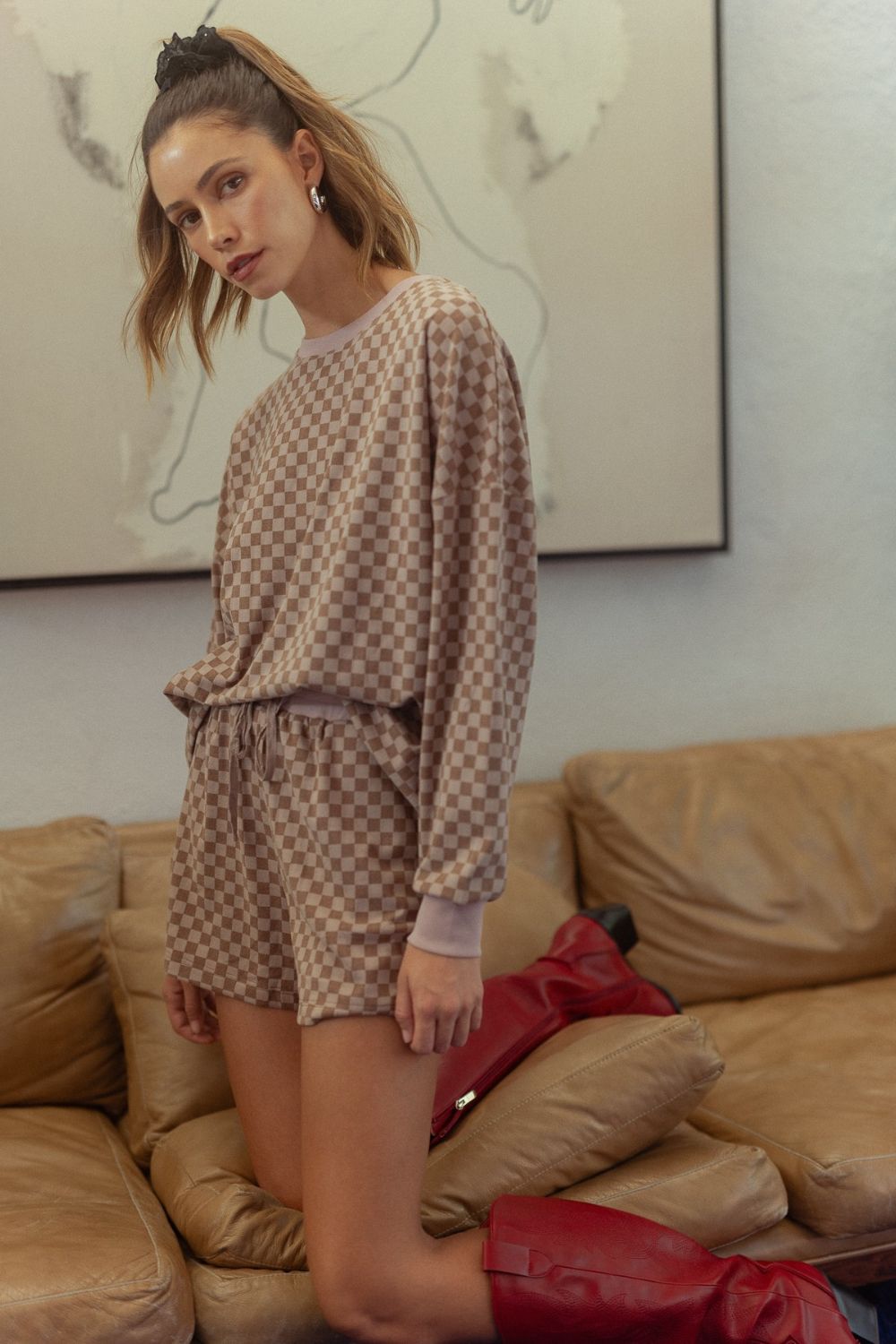 Annie Wear Checkered Round Neck Top and Drawstring Shorts Set Apparel Annie Wear Apparel Ship from USA TikTok Trendsi Trendsi https://www.cyberehub.com