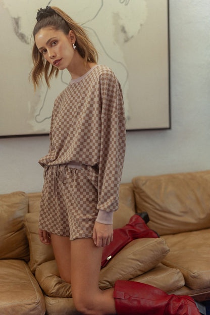 Annie Wear Checkered Round Neck Top and Drawstring Shorts Set Apparel Annie Wear Apparel Ship from USA TikTok Trendsi Trendsi https://www.cyberehub.com
