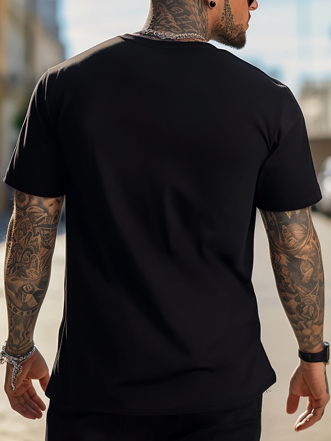 Men's New York Creative Printed Casual Novelty T-shirt, Short Sleeved Summer&spring Top, Comfortable Fit, Fashionable Street Casual Round Neck T-shirt, Suitable For Daily Wear Apparel/Shirt/Graphic Shirt SNULLO https://www.cyberehub.com