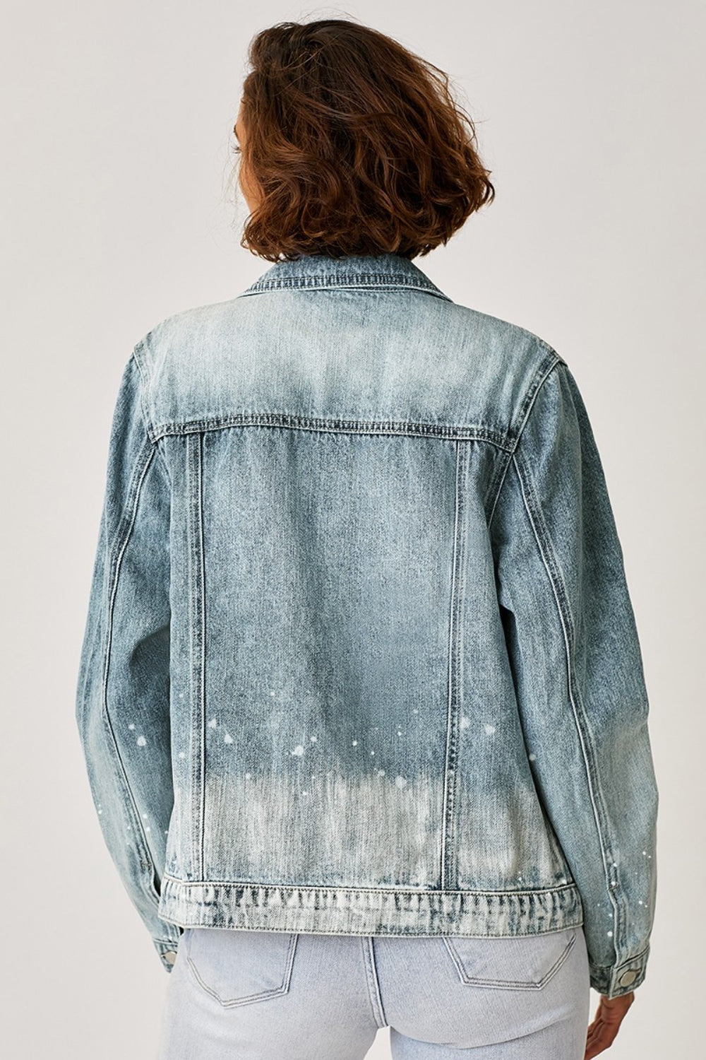 RISEN Button Up Ombre Washed Jacket Shirt Apparel Clothing Tops RISEN Ship from USA Shirts USA Women Trendsi https://www.cyberehub.com