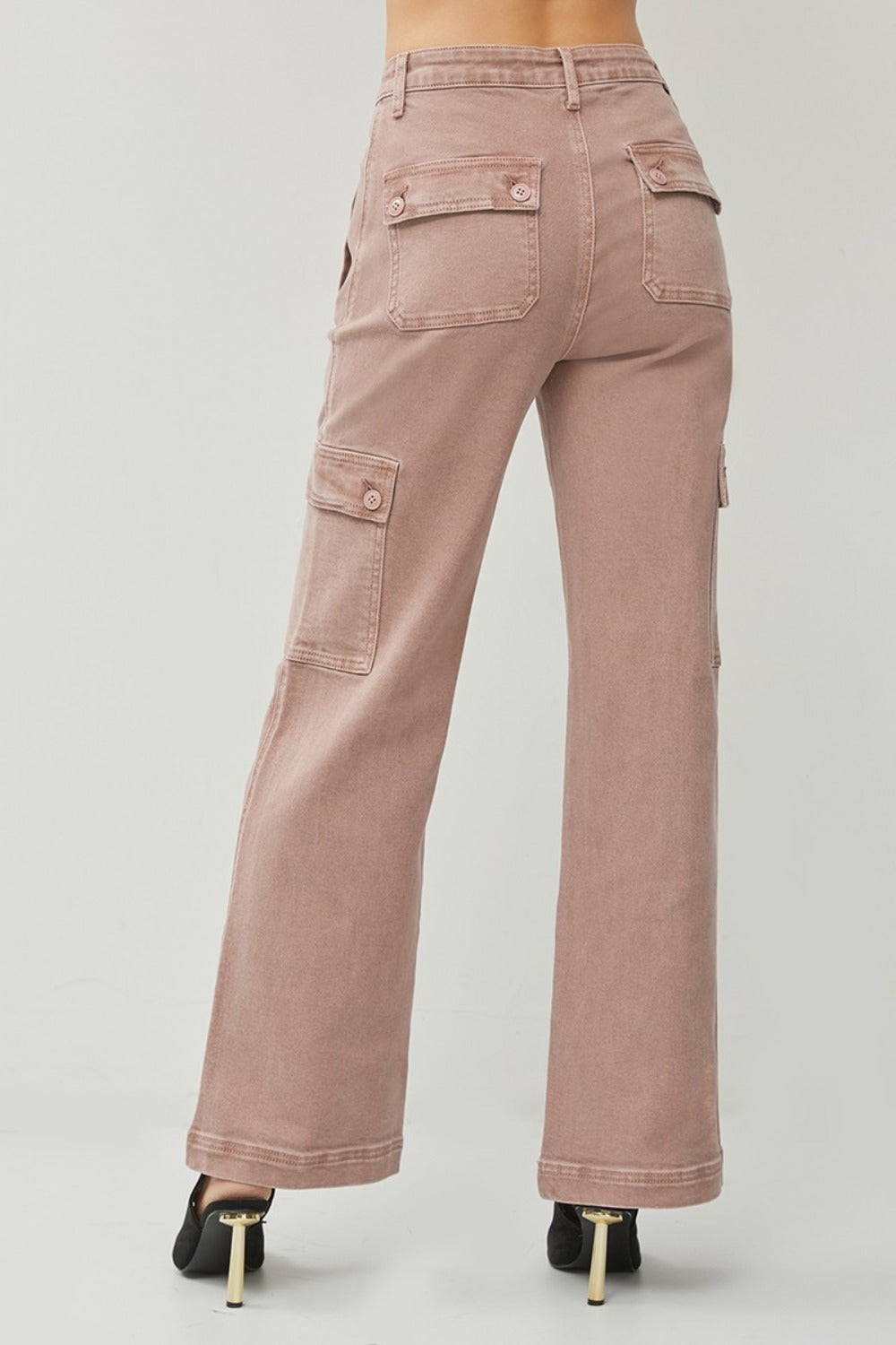 RISEN Full Size High Rise Wide Leg Cargo Jeans Bottoms Bottoms Clothing RISEN Ship from USA Women Trendsi https://www.cyberehub.com