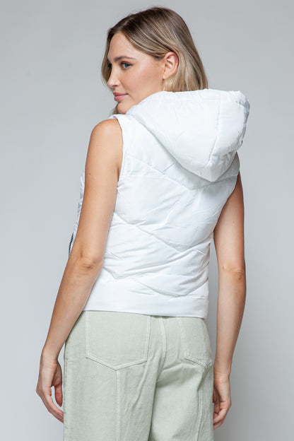 Snobbish Zip Up Quilted Hooded Vest Shirt Apparel Clothing Tops Ship from USA Shirts Snobbish USA Women Trendsi https://www.cyberehub.com