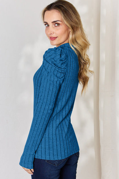 Basic Bae Full Size Ribbed Mock Neck Puff Sleeve T-Shirt Apparel/Tops Basic Bae Ship from USA TikTok Tops Trendsi USPS Walmart Walmart Apparel Trendsi https://www.cyberehub.com