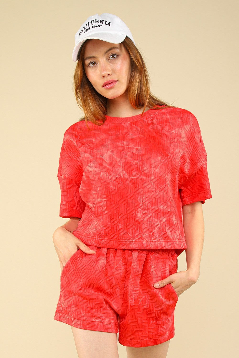 VERY J Quilted Washed Crop Top and Shorts Set Scarlet Tops/Jackets/Sweaters Clothing Tops Ship from USA TikTok Trendsi USPS VERY J Walmart Trendsi https://www.cyberehub.com