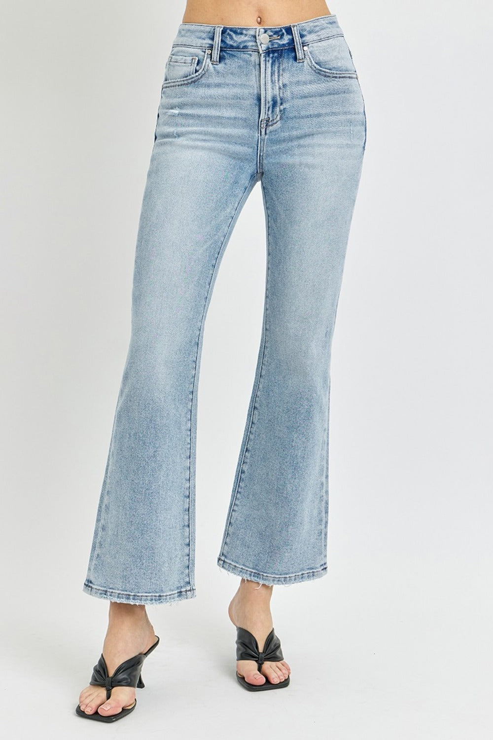 RISEN Full Size High Rise Ankle Flare Jeans Bottoms Bottoms Clothing RISEN Ship from USA Women Trendsi https://www.cyberehub.com
