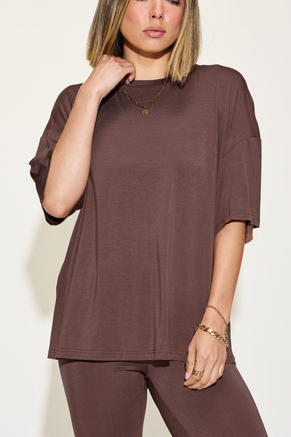 Basic Bae Full Size Bamboo Drop Shoulder T-Shirt and Flare Pants Set Apparel/Tops Basic Bae Ship from USA TikTok Tops Trendsi USPS Walmart Walmart Apparel Trendsi https://www.cyberehub.com