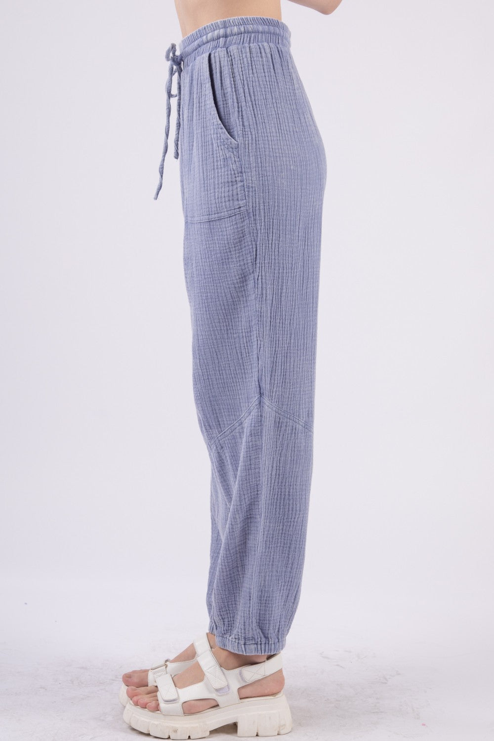 VERY J Washed Woven Crinkle Gauze Drawstring Cargo Pants Bottoms Bottoms Clothing Ship from USA VERY J Women Trendsi https://www.cyberehub.com