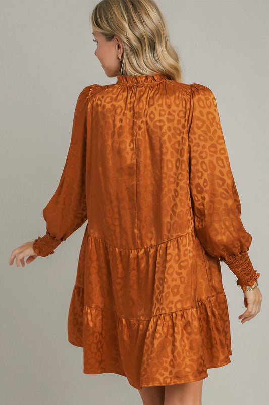 Umgee Smocked Leopard Long Sleeve Tiered Dress Apparel Apparel Ship from USA TikTok Trendsi Umgee USA Trendsi https://www.cyberehub.com