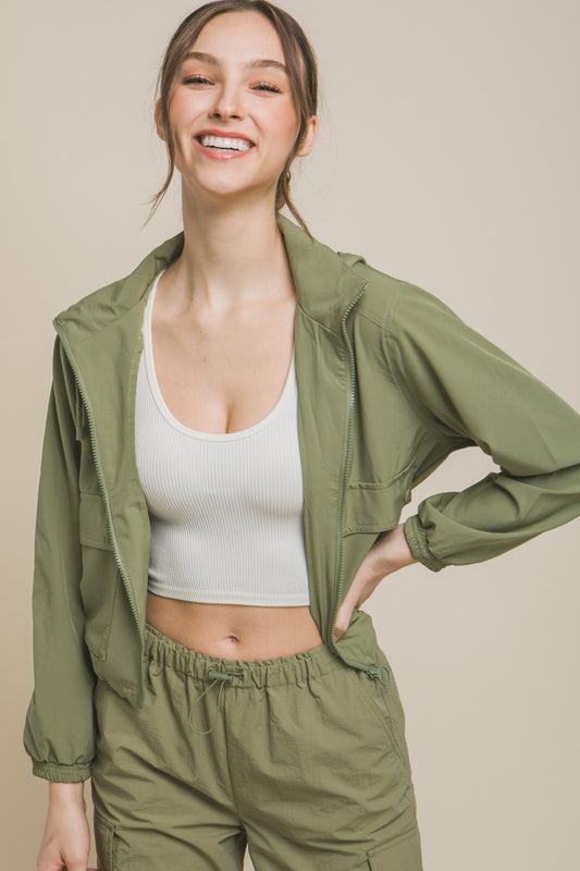 Love Tree Drawstring Hem Hooded Zip-Up Jacket Shirt Apparel Clothing Tops LOVE TREE Ship from USA Shirts USA Women Trendsi https://www.cyberehub.com
