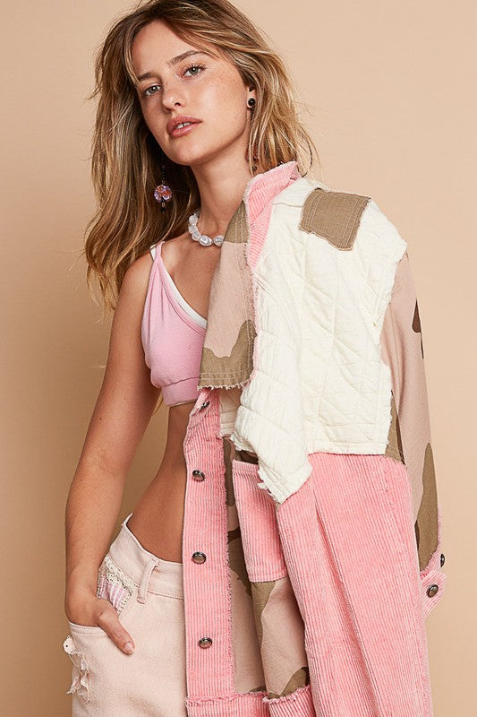 POL Corduroy Jacquard Patchwork Button Up Jacket Apparel Apparel POL Ship from USA TikTok Trendsi Trendsi https://www.cyberehub.com