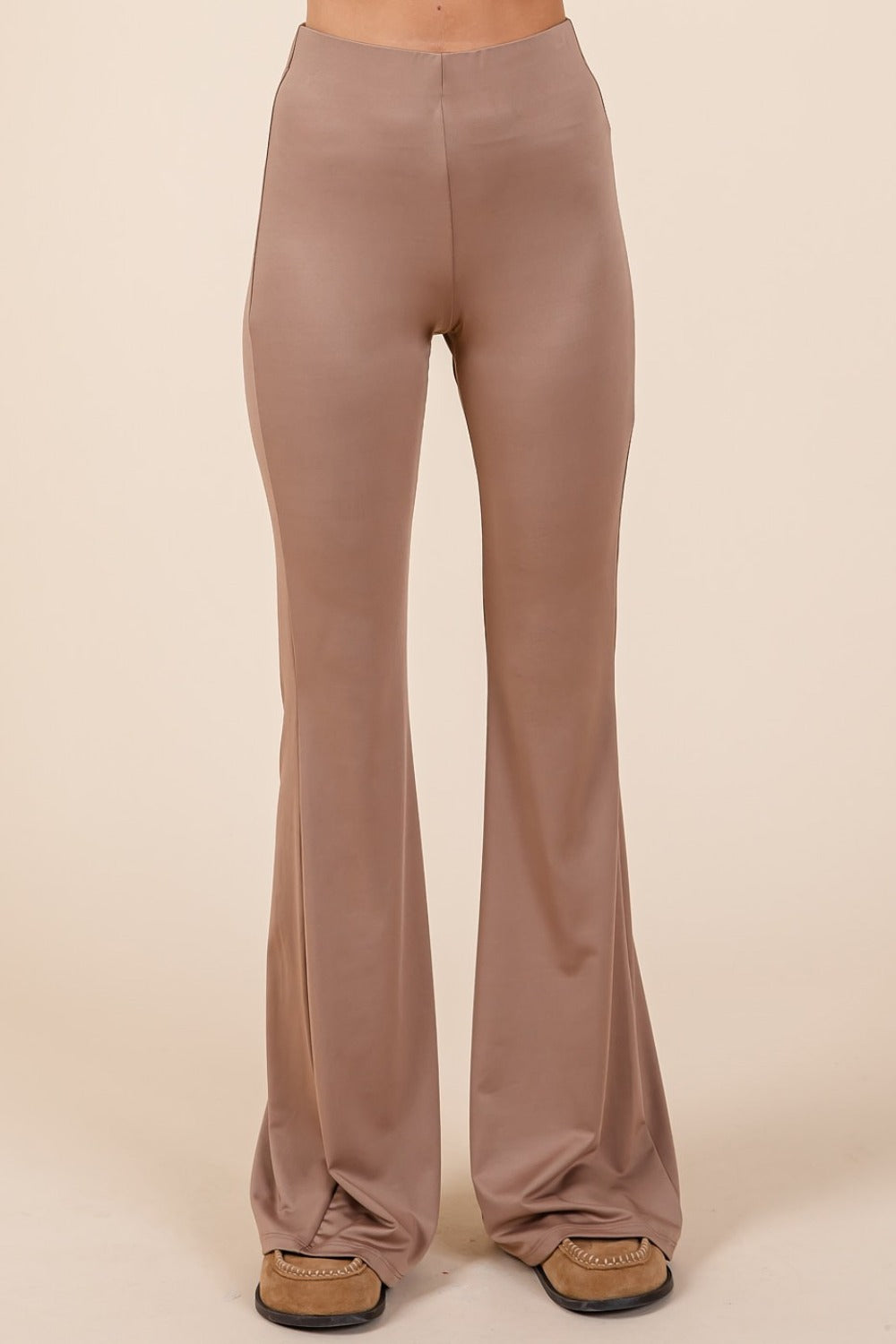 Mittoshop Stretchy Soft Elastic Waist Flare Pants Bottoms Bottoms Clothing Mittoshop Ship from USA Women Trendsi https://www.cyberehub.com