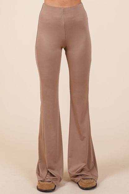 Mittoshop Stretchy Soft Elastic Waist Flare Pants Bottoms Bottoms Clothing Mittoshop Ship from USA Women Trendsi https://www.cyberehub.com