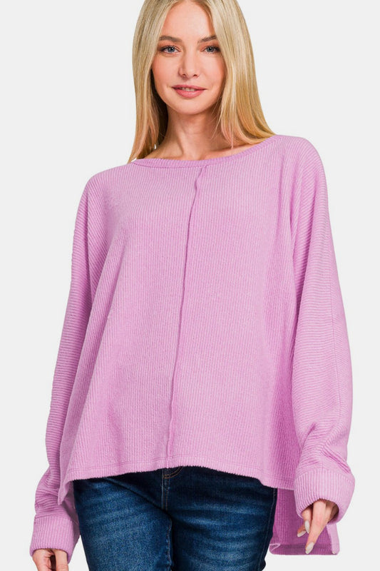 Zenana High-Low Side Slit Round Neck T-Shirt Mauve Apparel/Tops Ship from USA TikTok Tops Trendsi USPS Walmart Walmart Apparel Zenana Trendsi https://www.cyberehub.com
