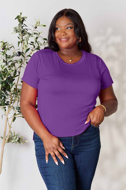 Basic Bae Full Size Round Neck Short Sleeve T-Shirt Apparel/Tops Basic Bae Ship from USA TikTok Tops Trendsi USPS Walmart Walmart Apparel Trendsi https://www.cyberehub.com
