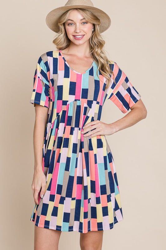 BOMBOM Ruched Color Block Short Sleeve Mini Dress Multicolor Apparel/Dress BOMBOM Dress Ship from USA TikTok Trendsi USPS Walmart Walmart Apparel Trendsi https://www.cyberehub.com